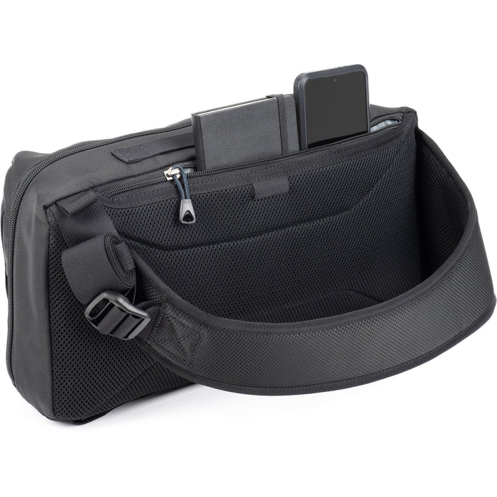 PressPass Sling Bag with removable insert, grab handle, and rain cover for easy camera access.