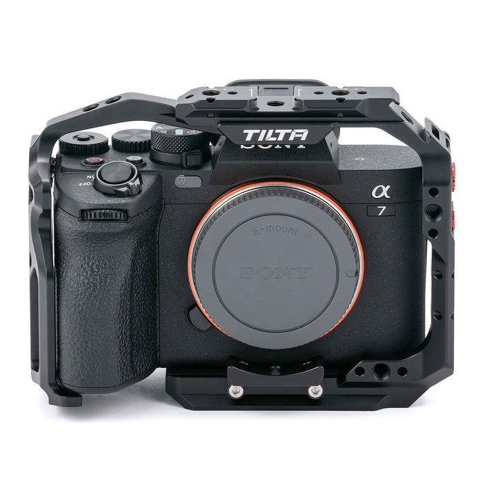Add accessories to and protect your Sony a7 IV mirrorless camera with a formfitting full camera cage, perfect to use during production.