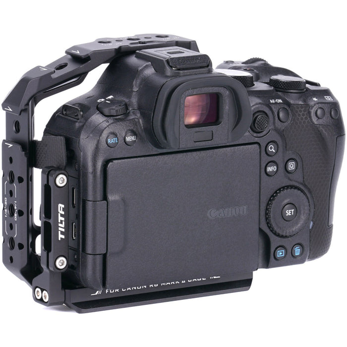 The Tilta half camera cage for Canon R6 II enhances your camera with a modular base plate, created from aluminium and stainless steel.