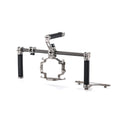 Modular camera cage with accessory mounts and audio integration for DJI Mavic 4 Pro.