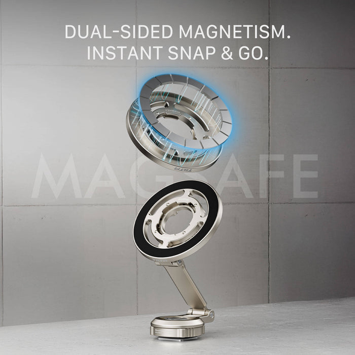 Tilta Magnetic Articulating Mounting Kit with MagSafe, dual-axis arm, Cold Shoe and 1/4"-20 mounts.