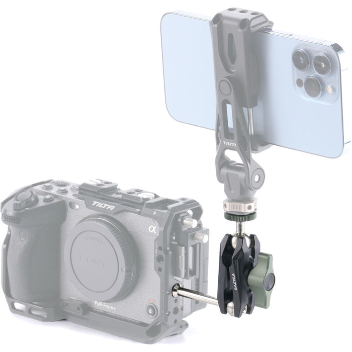 Micro articulating arm with two ball heads, aluminium
