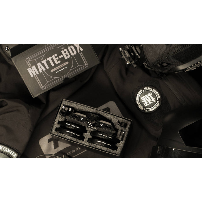 Black camera equipment with 'Matte-Box'