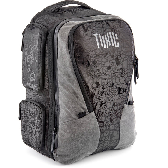 Valkyrie camera backpack with adjustable dividers, tripod holder, water-resistant fabric, and padded interior for photography gear