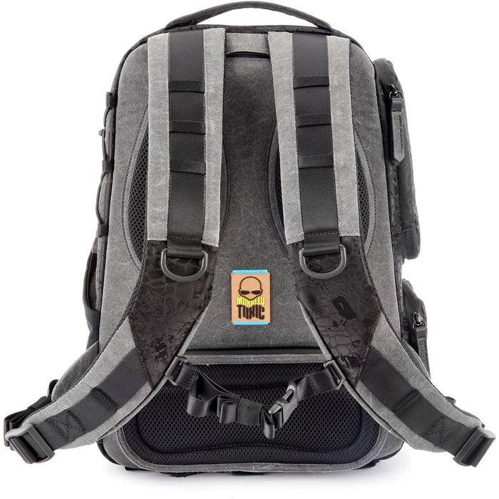Valkyrie camera backpack with adjustable dividers, tripod holder, water-resistant fabric, and padded interior for photography gear