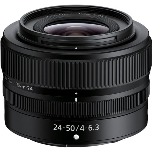 Nikon Z 24-50mm f/4-6.3 Lens – compact and lightweight standard zoom lens for Z-mount cameras, ideal for everyday photography and travel.