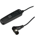 Black camera remote switch with cable on a white background