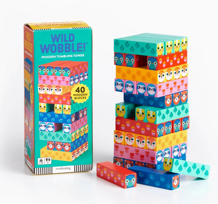 Wild Wobble! Wooden Tumbling Tower