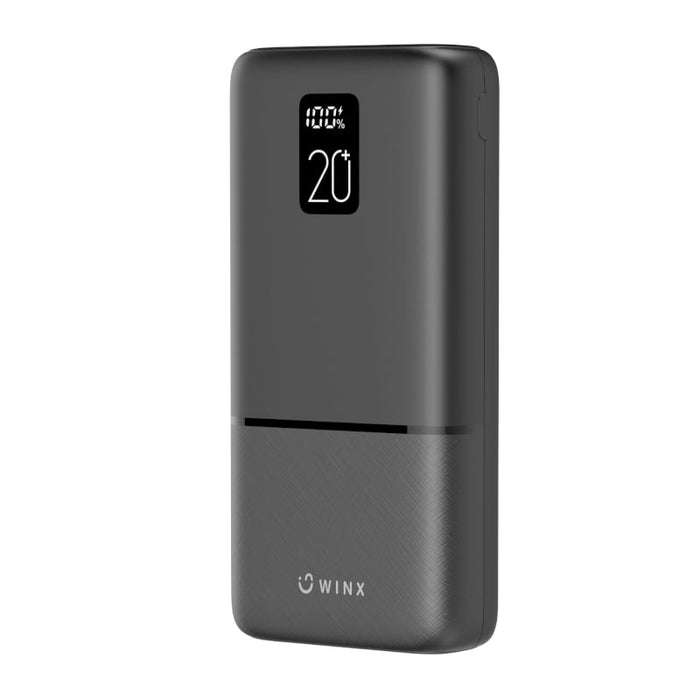 WINX Go Fast 2 20000mAh Power Bank PD20 with fast-charging USB-C and dual USB-A ports.